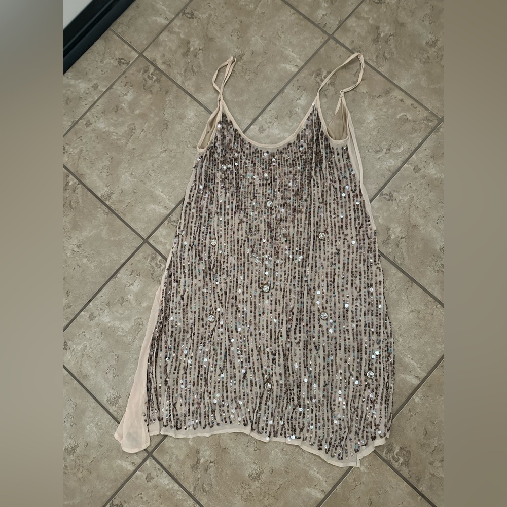 BEADED SEQUIN TANK TOP